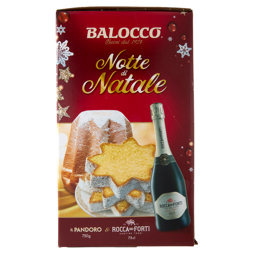 Balocco Notte di Natale il Pandoro 750 g & Rocca dei Forti Vino Spumante Dolce 75 cl