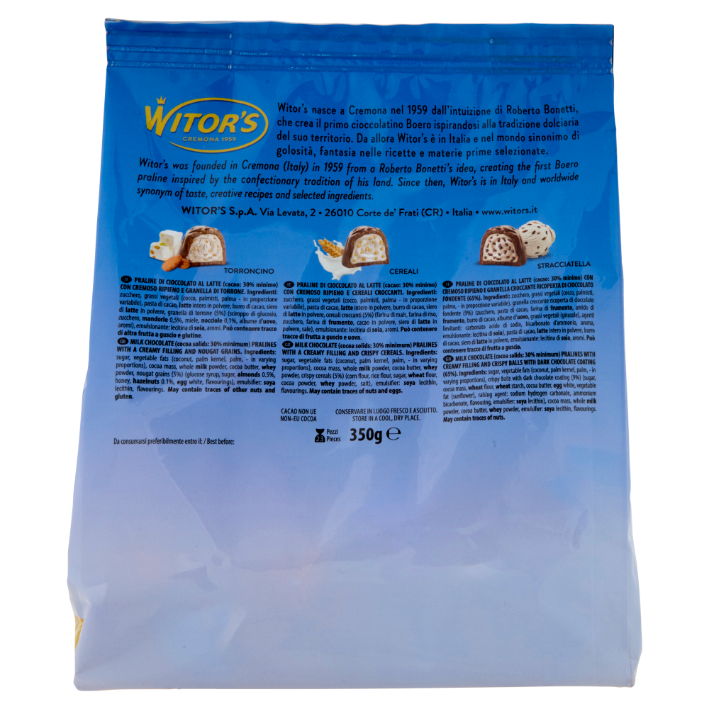 Witor's Bianco Cuore Cioccolato al Latte con Ripieno Assortito 350 g