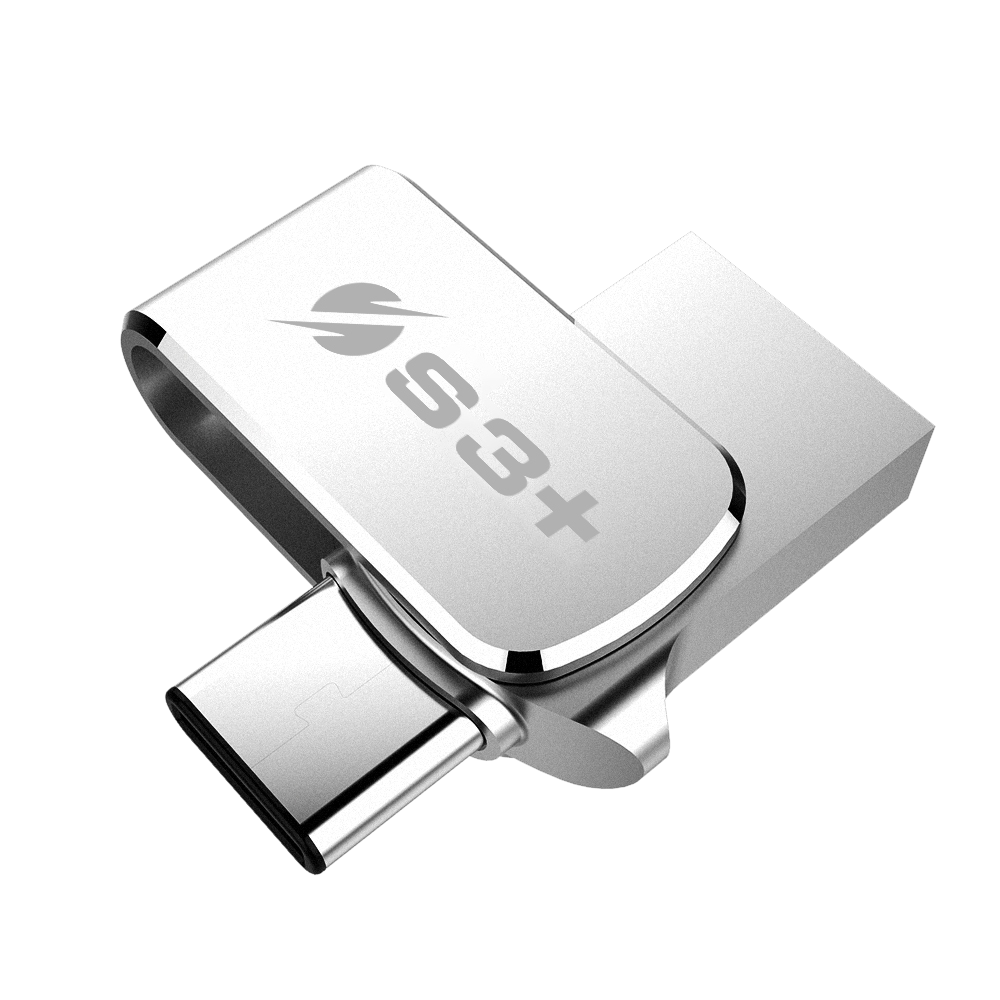 S3Plus Technologies Pen Drive Steel unit&agrave; flash USB 128 GB USB Type-A / USB Type-C 3.2 Gen 1 (3.1 Gen 1) Acciaio inox