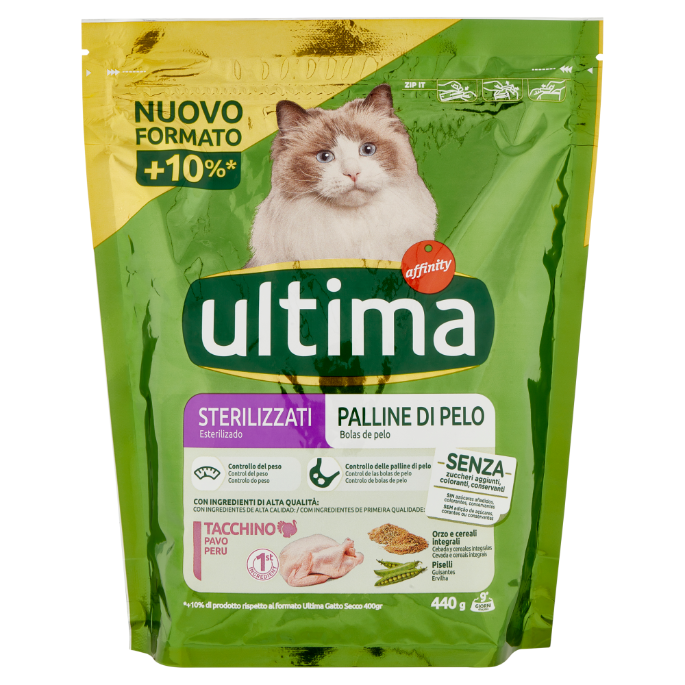 ultima Cat Sterilizzati Palline di Pelo Tacchino 440 g