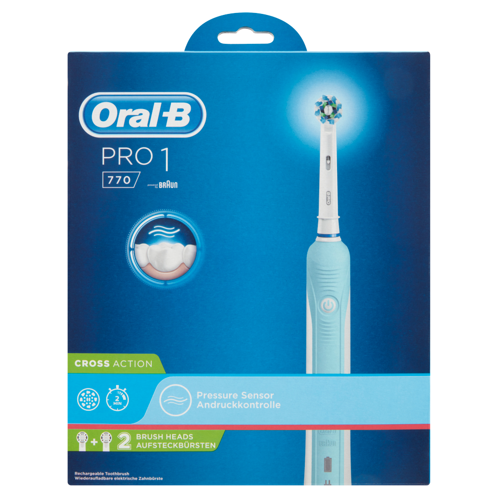 Oral-B Power Spazzolino Elettrico Ricaricabile Pro 1 770 Cross Action