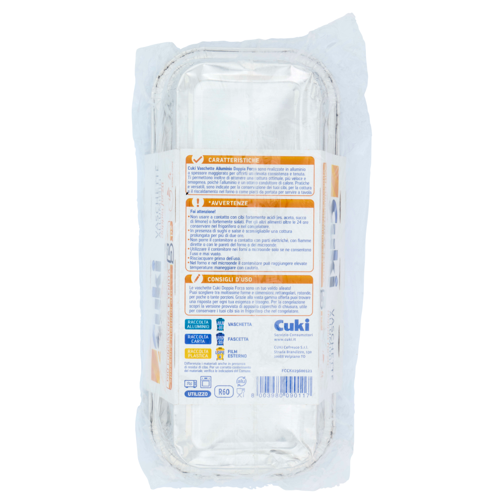 Cuki Cuoce Vaschette Alluminio doppia forza 4 Porzioni 5 pz