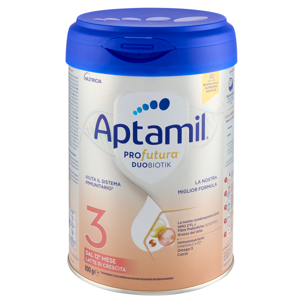 APTAMIL PROFUTURA3, Latte Crescita dai 12 mesi, Polvere, Supporta il Sist Immunit con Vit C&D, 800g