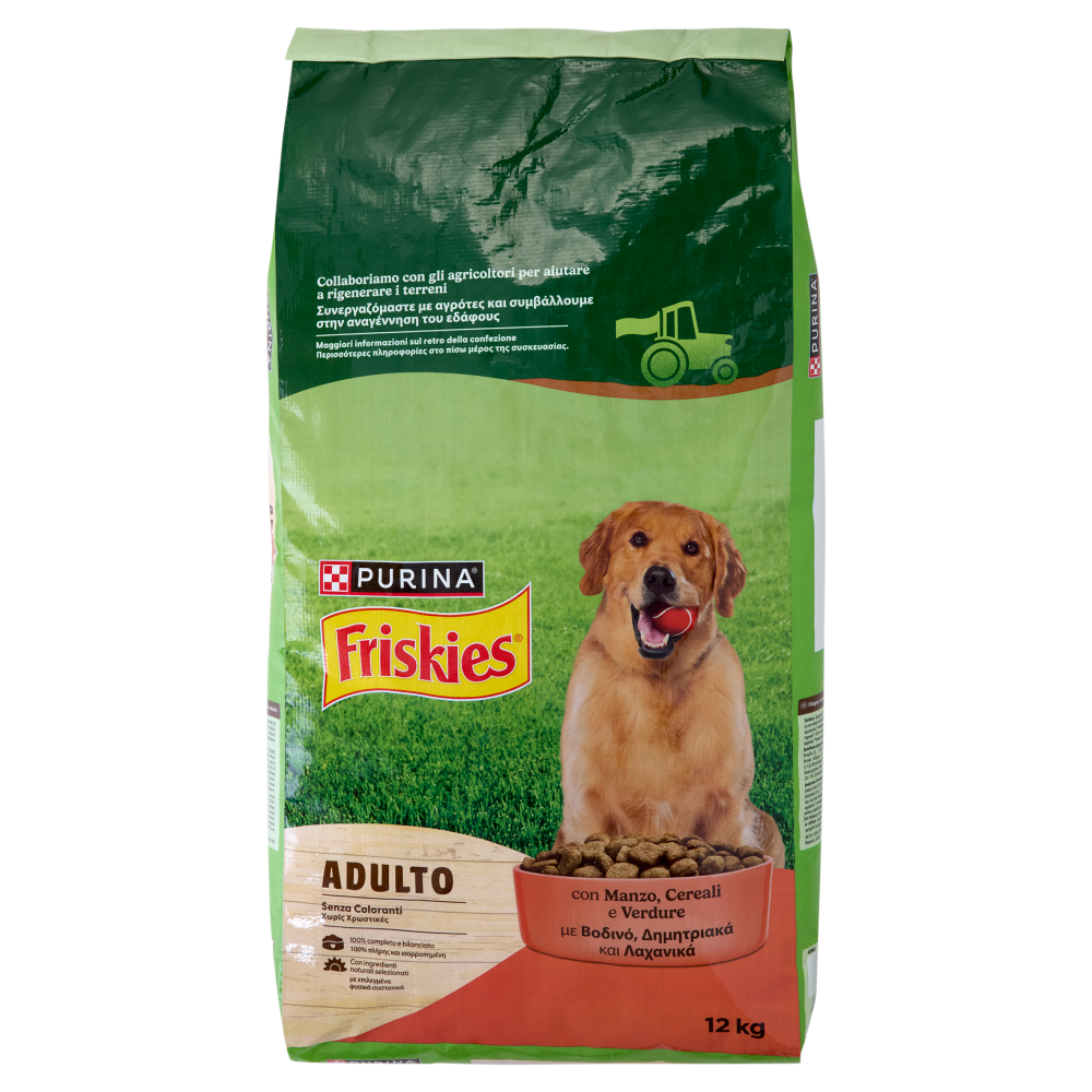 PURINA FRISKIES Adulto Manzo, Cereali e Verdure 12kg
