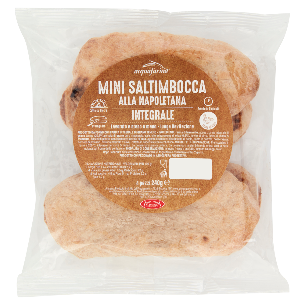 acquafarina Mini Saltimbocca alla Napoletana Integrale 4 pezzi 240 g
