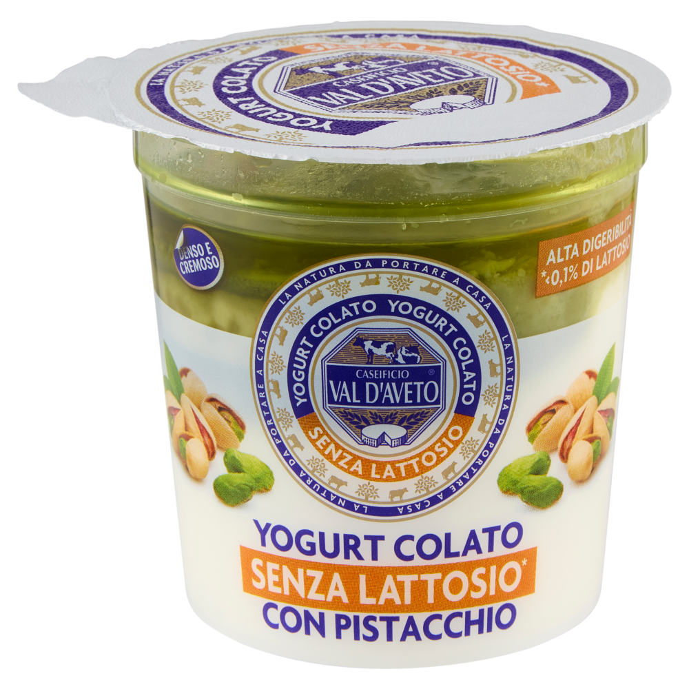 Caseificio Val d'Aveto Yogurt Colato Senza Lattosio* con Pistacchio 150 g