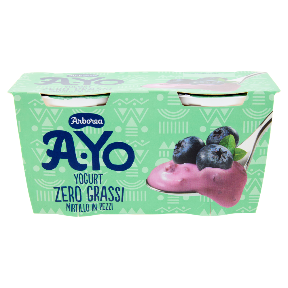 Arborea A-Yo Yogurt Zero Grassi Mirtillo in Pezzi 2 x 125 g