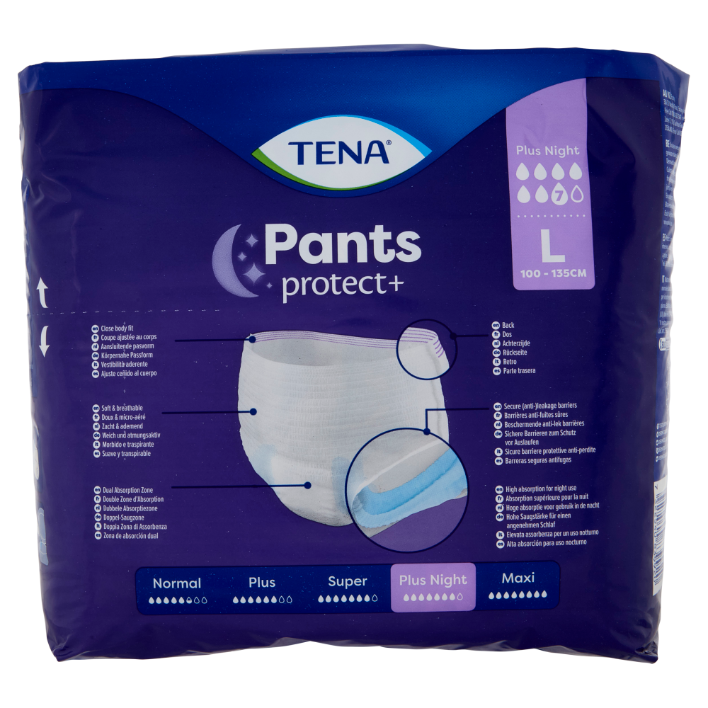 Tena Pants protect+ Plus Night L 12 pz