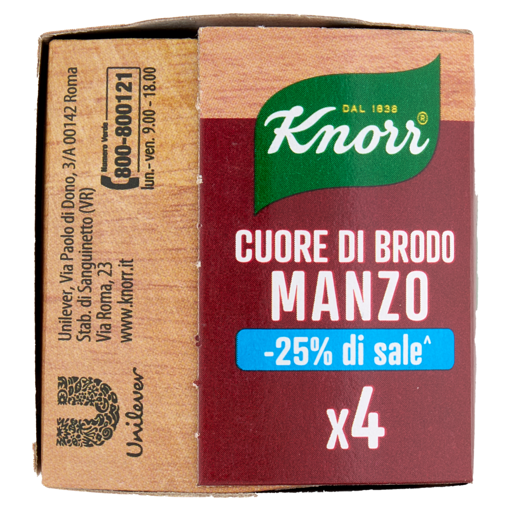 Knorr Cuore di Brodo Manzo -25% di Sale^ 4 x 28 g