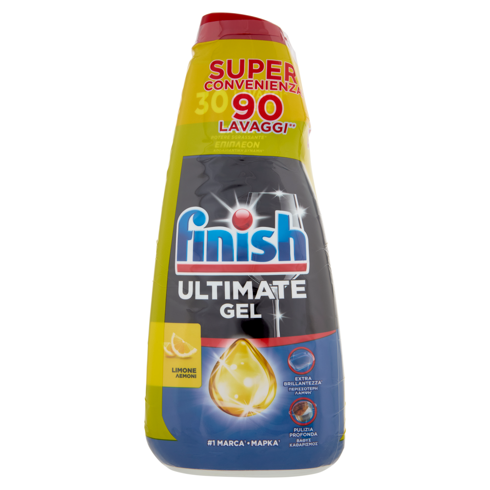 Finish Ultimate Gel Limone 3 x 30 lavaggi liquido lavastoviglie 3 x 540 ml