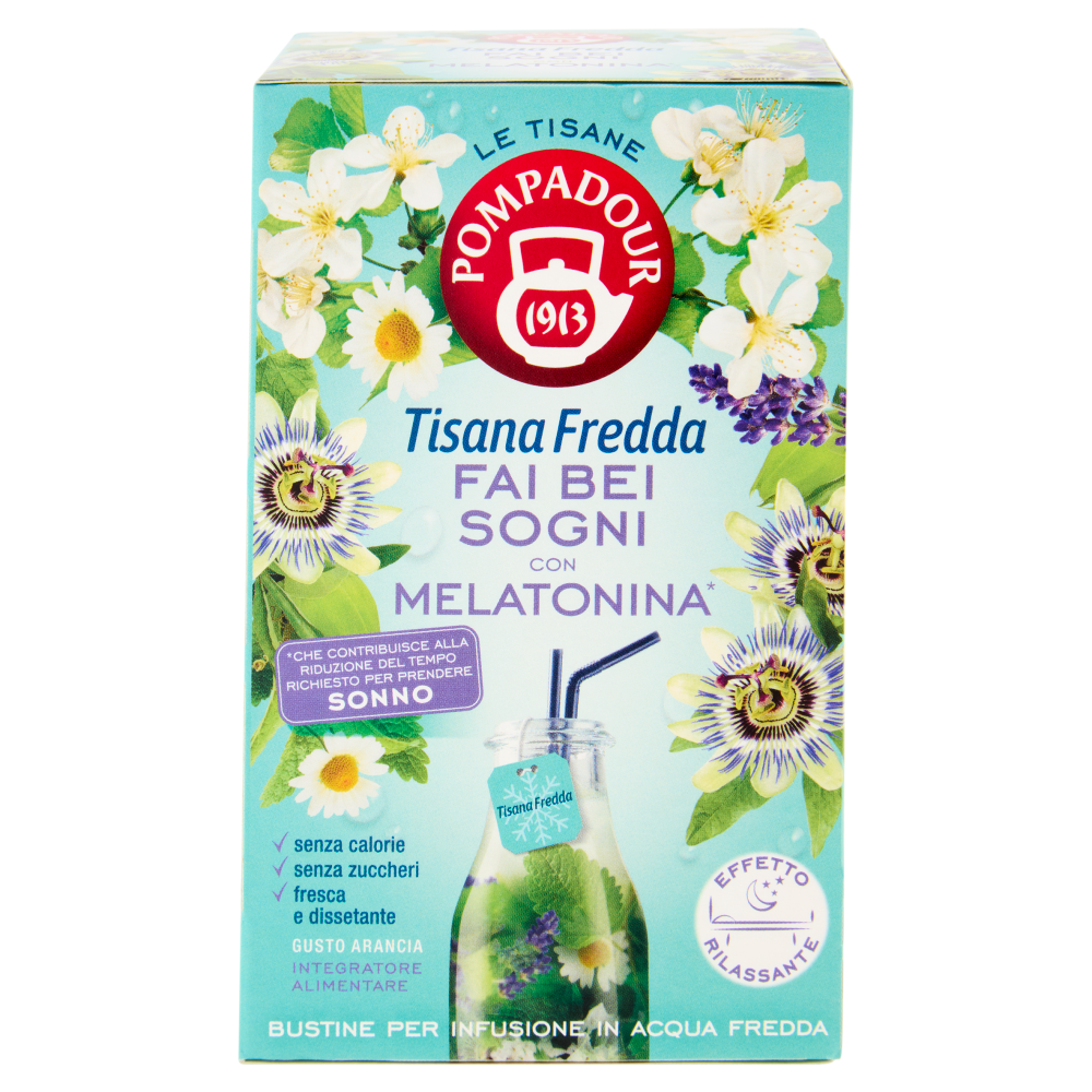 Pompadour Le Tisane Tisana Fredda Fai Bei Sogni con Melatonina* 18 x 2,5 g