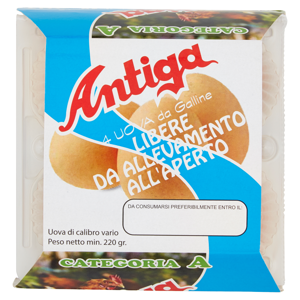 Antiga 4 Uova da Galline Libere da Allevamento all'Aperto 220 g
