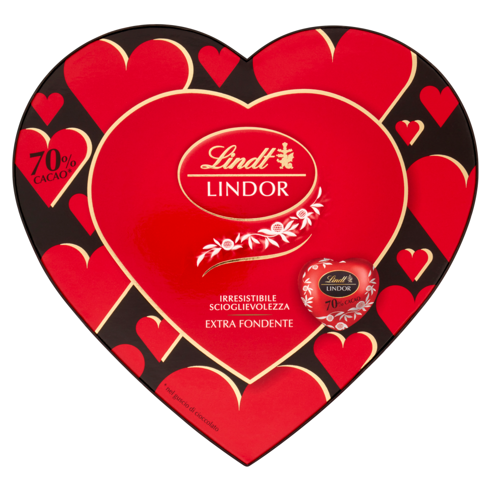 Lindt Lindor Cioccolatini assortiti Cioccolato fondente Scatola regalo San  Valentino 96 g