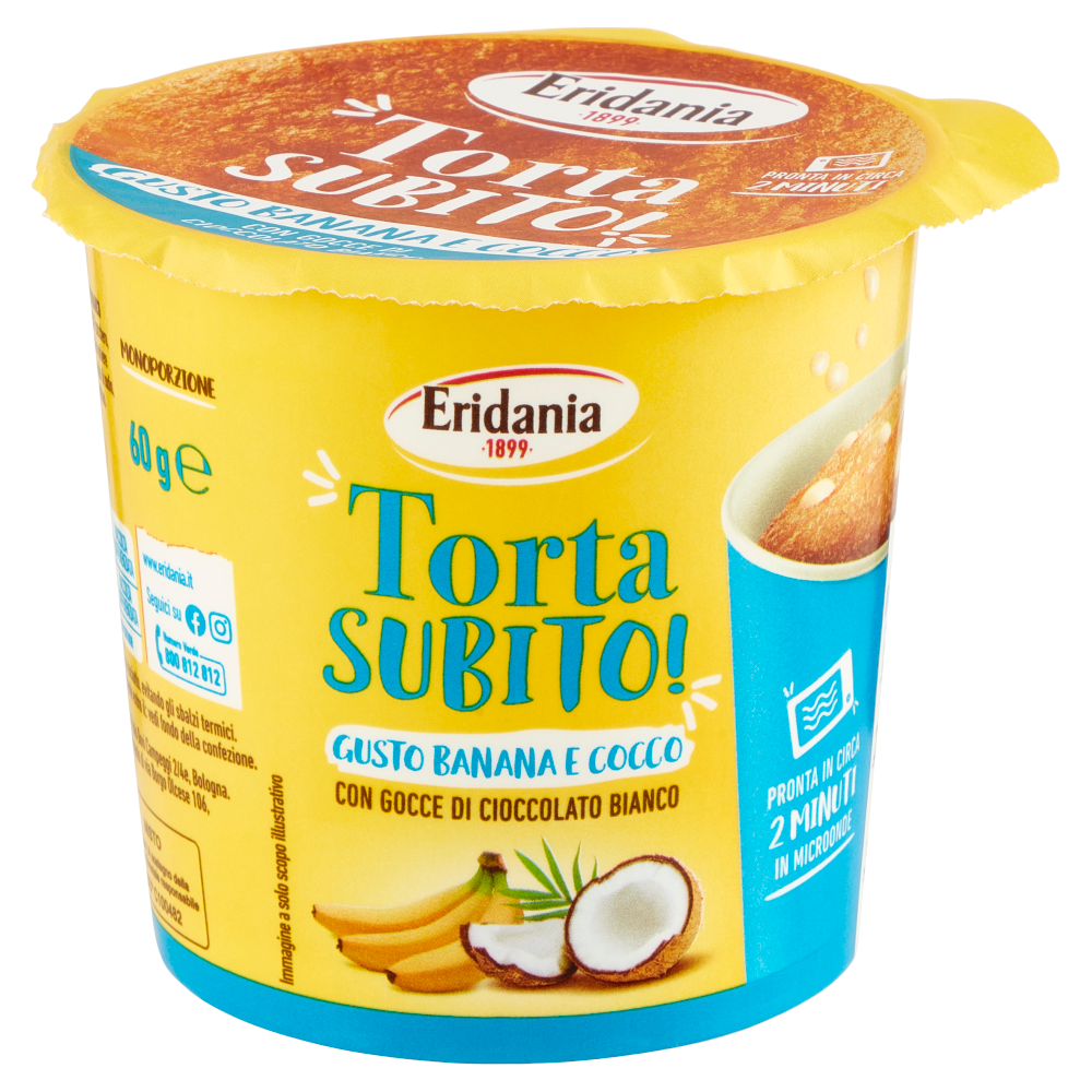 Eridania Torta Subito! Gusto Banana e Cocco 60 g