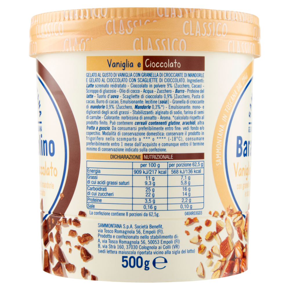 Sammontana Barattolino Classico Vaniglia e Cioccolato 500 g