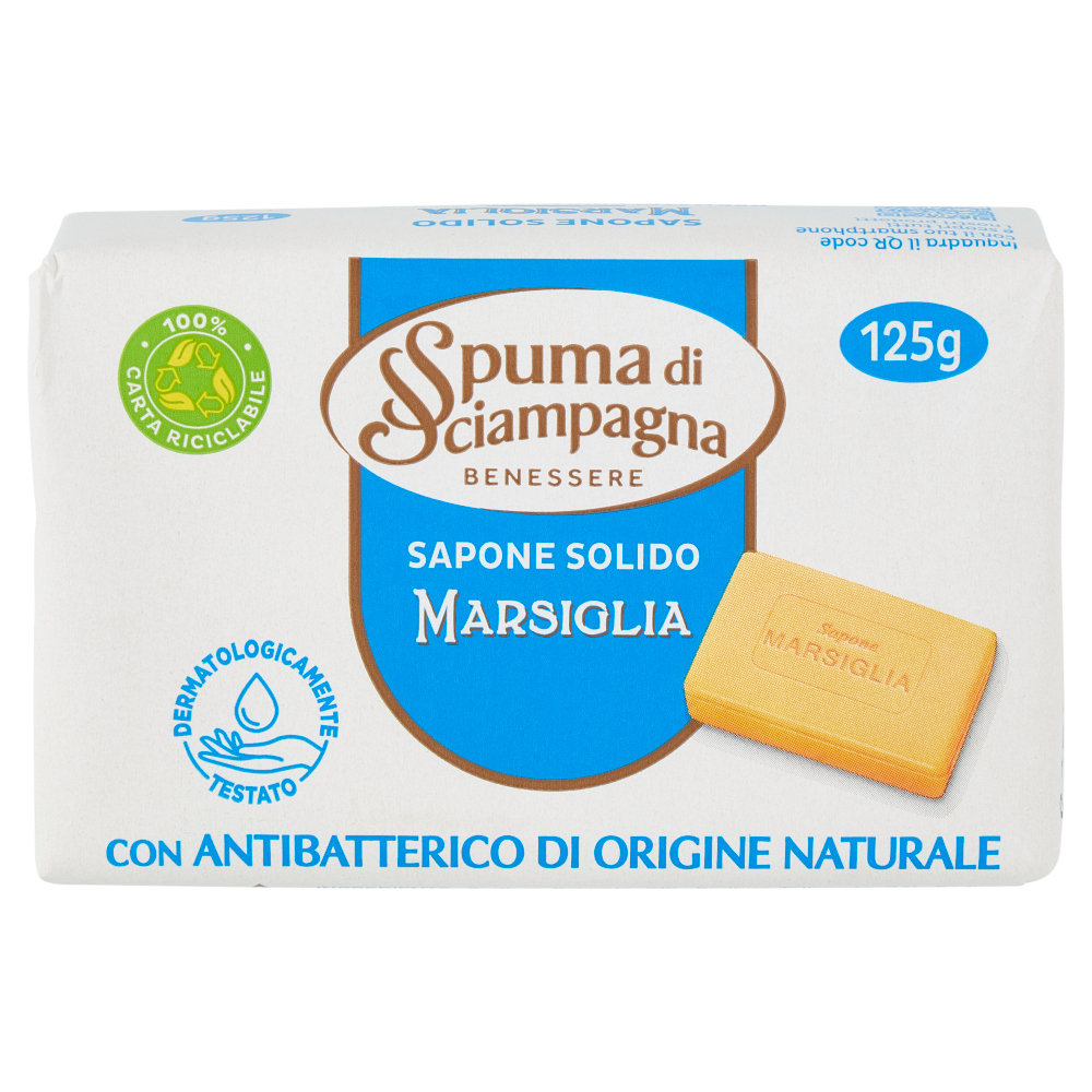 Spuma di Sciampagna Benessere Sapone Solido Marsiglia 125 g