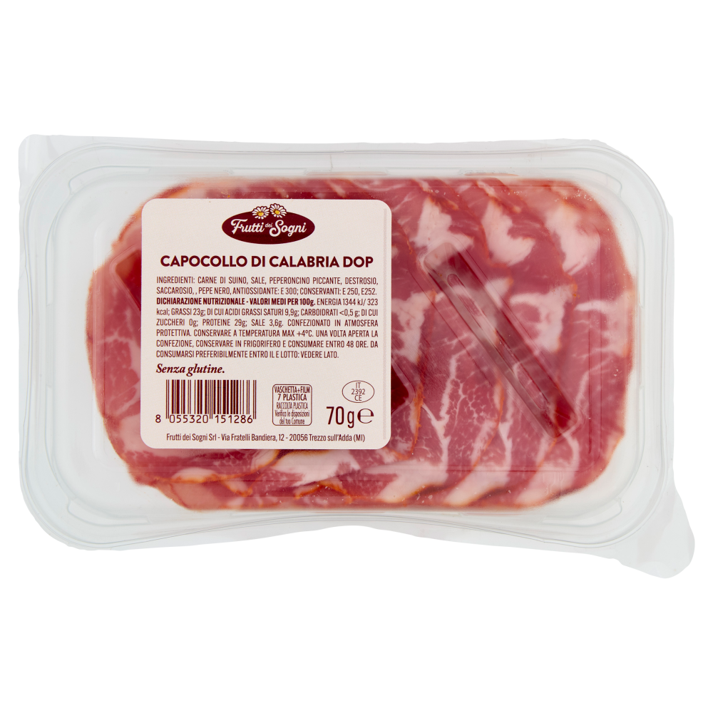 Frutti dei Sogni Tradizioni di Calabria in Tavola il Capocollo di Calabria DOP 70 g