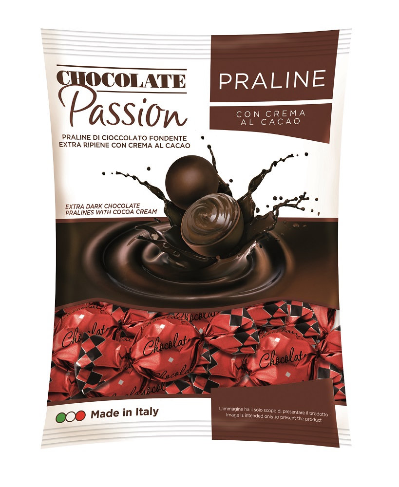 Praline di Cioccolato Fondente Extra Ripiene con Crema al Cacao 105 g
