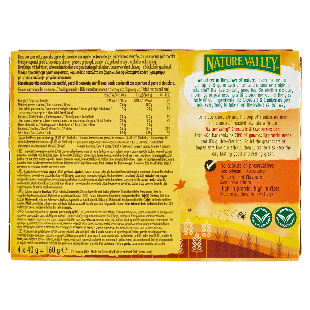 Nature Valley Protein Chocolate & Cranberries 4 x 40 g