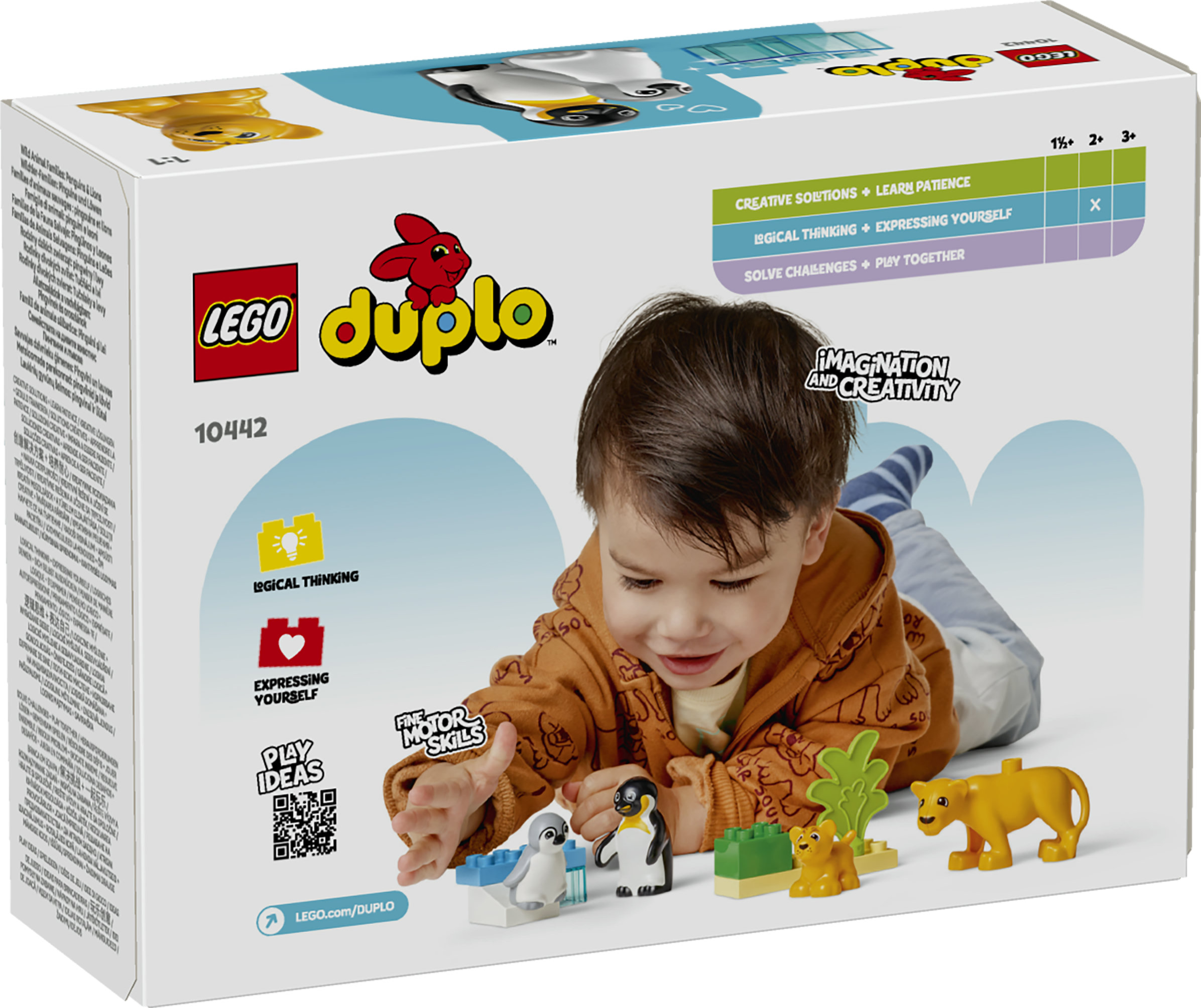 LEGO DUPLO 10442 Famiglie di Animali: Pinguini e Leoni, Giochi Didattici per Bambini e Bambine da 2+ Anni, Giocattolo Creativo