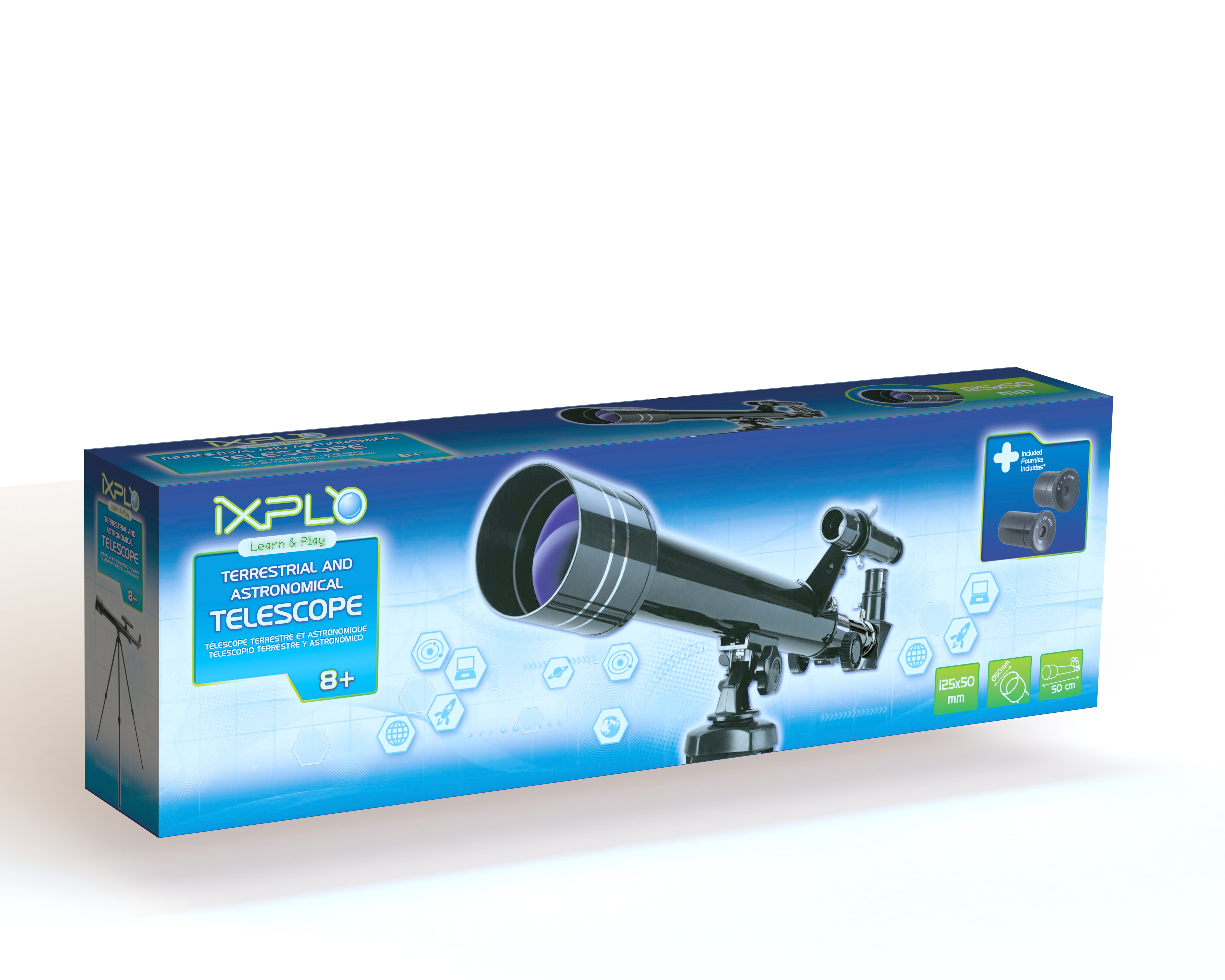 Carrefour Ixplo Telescopio Astronomico 125X Nero