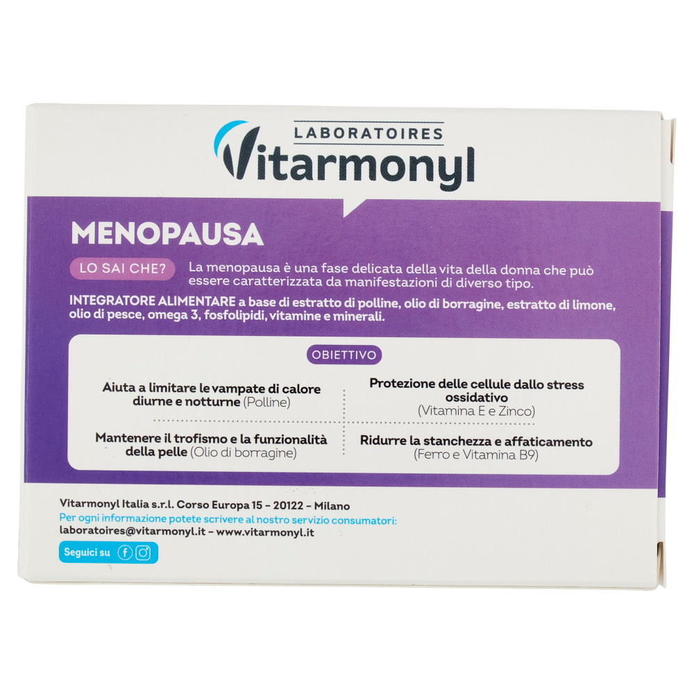 Laboratoires Vitarmonyl Menopausa 15 Capsule Giorno x 8,25 g + 15 Perle Notte x 12,95 g