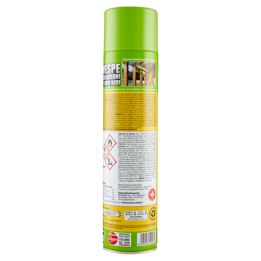 Zig Zag Insetticida Vespe Calabroni e Loro Nidi Vespaio Power 600 ml