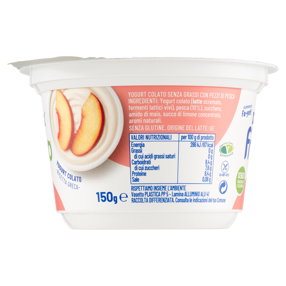Fage fruyo Pesca 0% Grassi 150 g