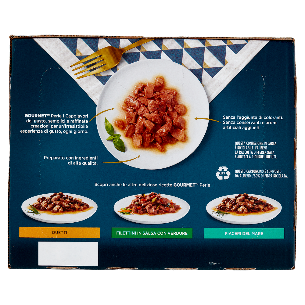 PURINA GOURMET Perle I Capolavori del Gusto Pollo, Vitello, Salmone, Pesce dell'Oceano 24x85g