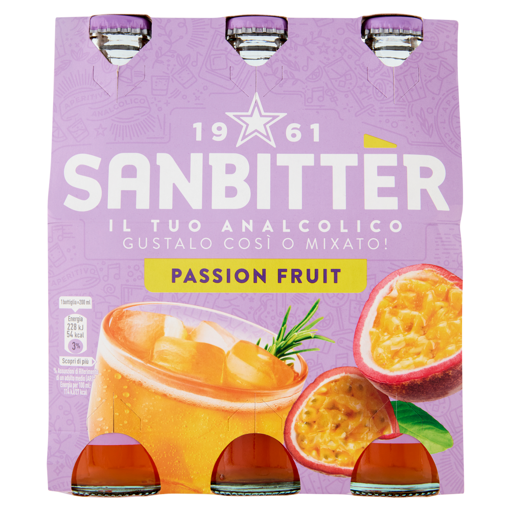 Sanbitt&egrave;r Passion Fruit 20cl x3