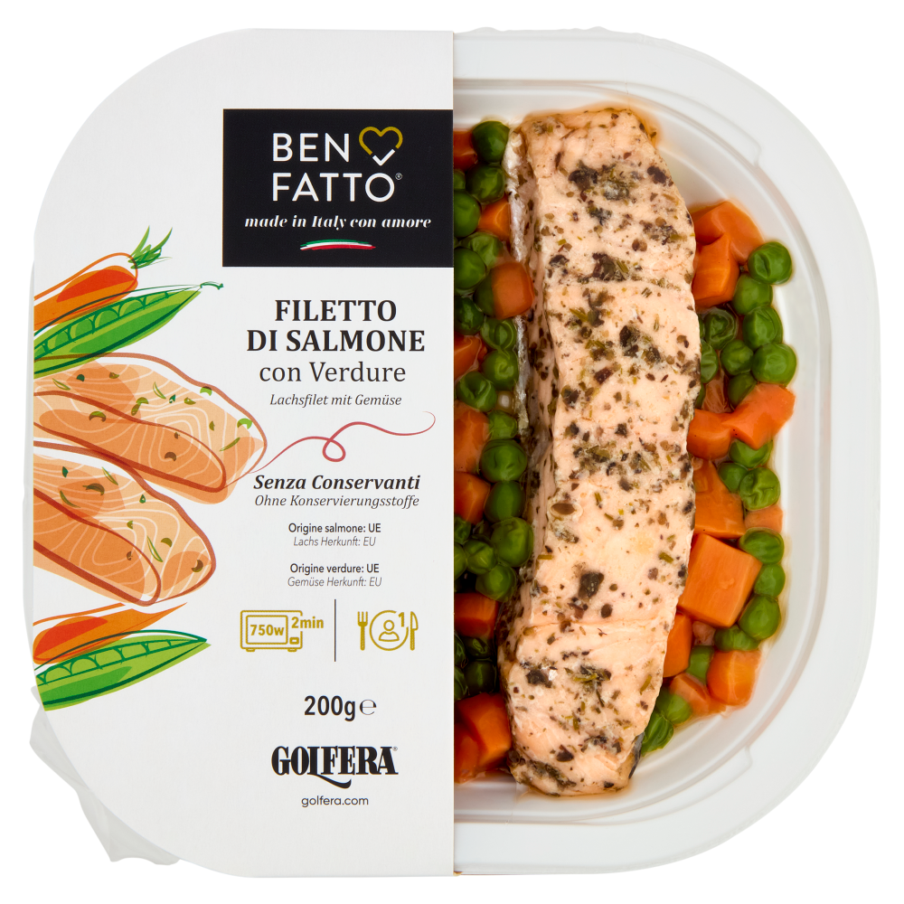 Golfera Ben Fatto Filetto di Salmone con Verdure 200 g