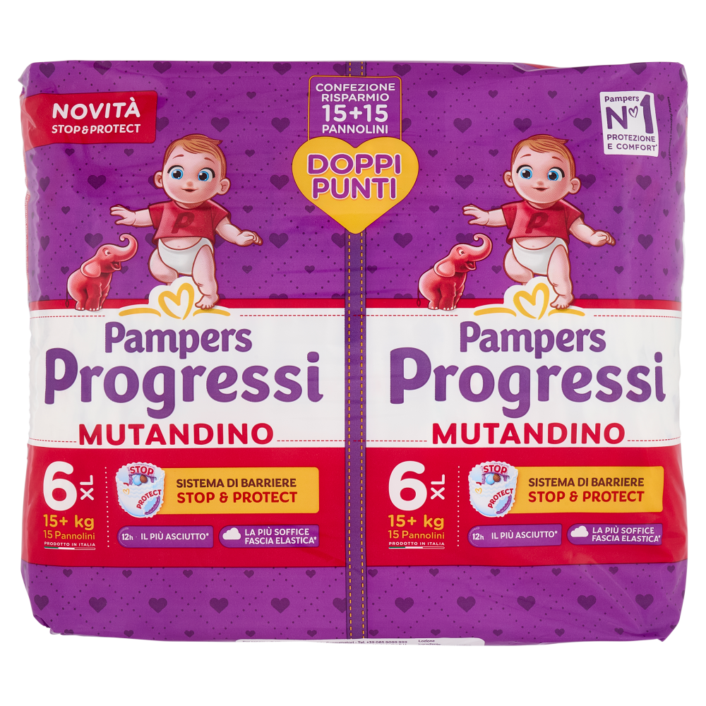 Pampers Progressi Mutandino XL 15 + 15 pz