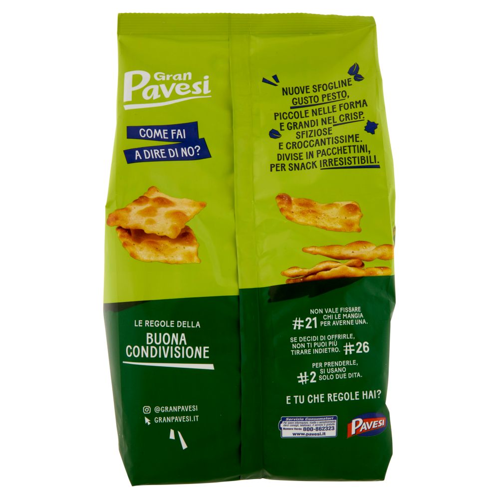 Gran Pavesi Sfogline Gusto Pesto Snack Cotte al Forno 6 Pacchetti 180g