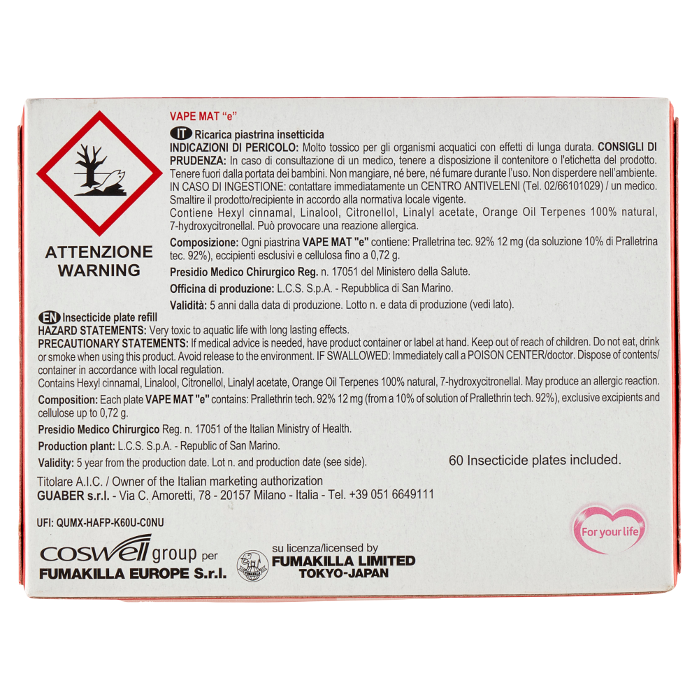 VAPE Piastrine Classic 60 pz