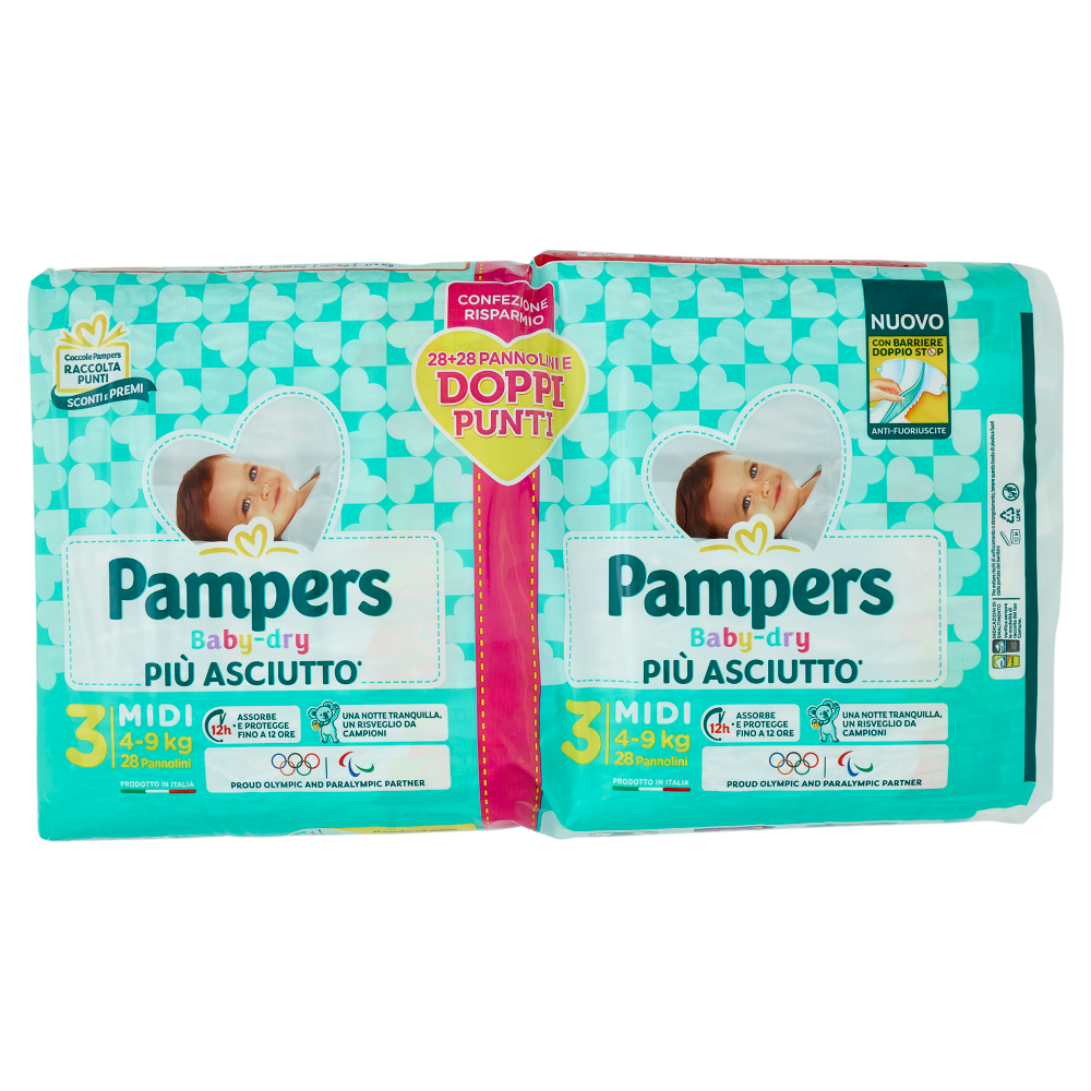 Pampers Baby-dry Midi 28 + 28 pz