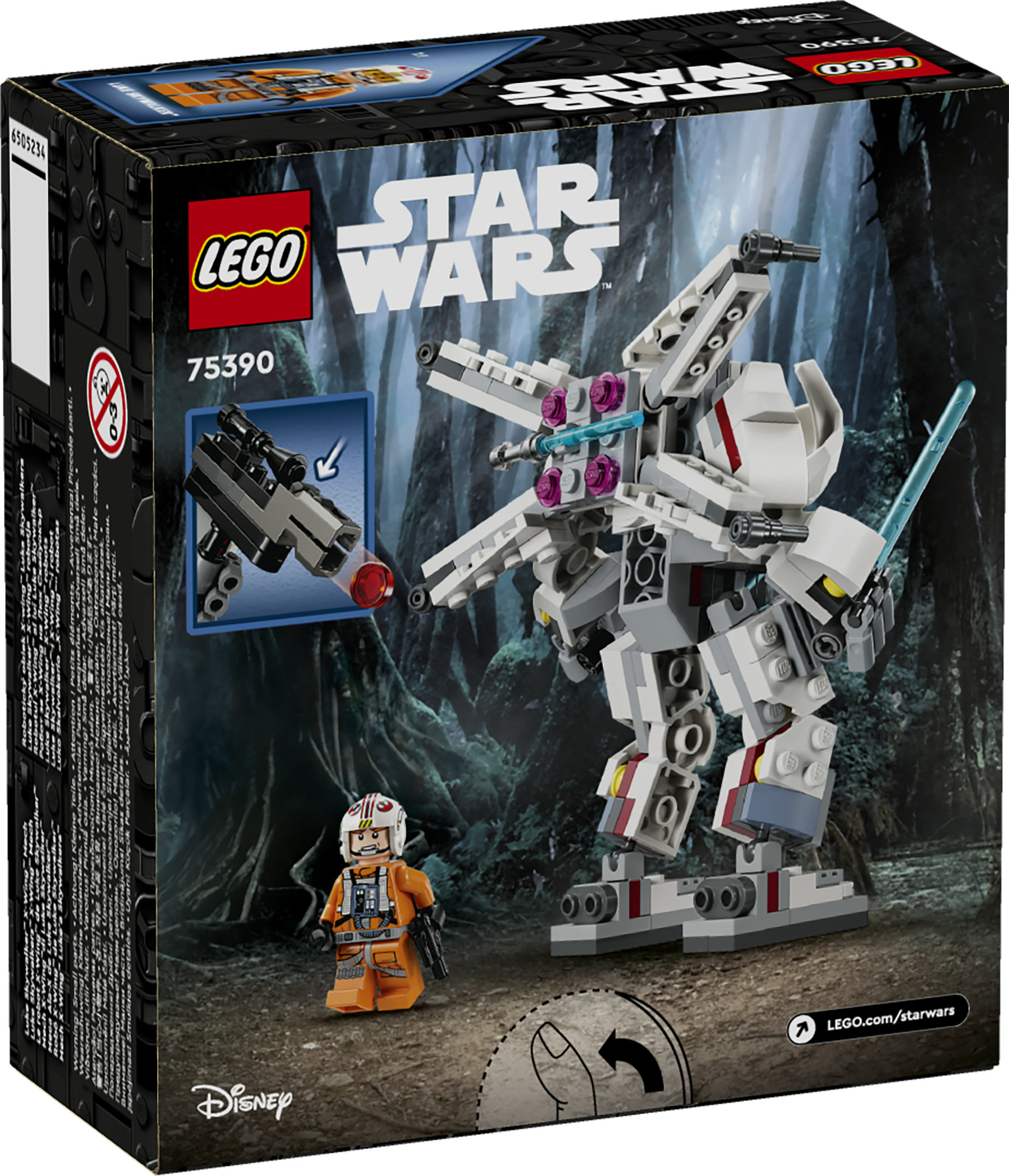 LEGO Star Wars 75390 Mech X-Wing di Luke Skywalker, Veicolo Robot Giocattolo, Giochi Bambini 6+, Piccolo Regalo da Collezione
