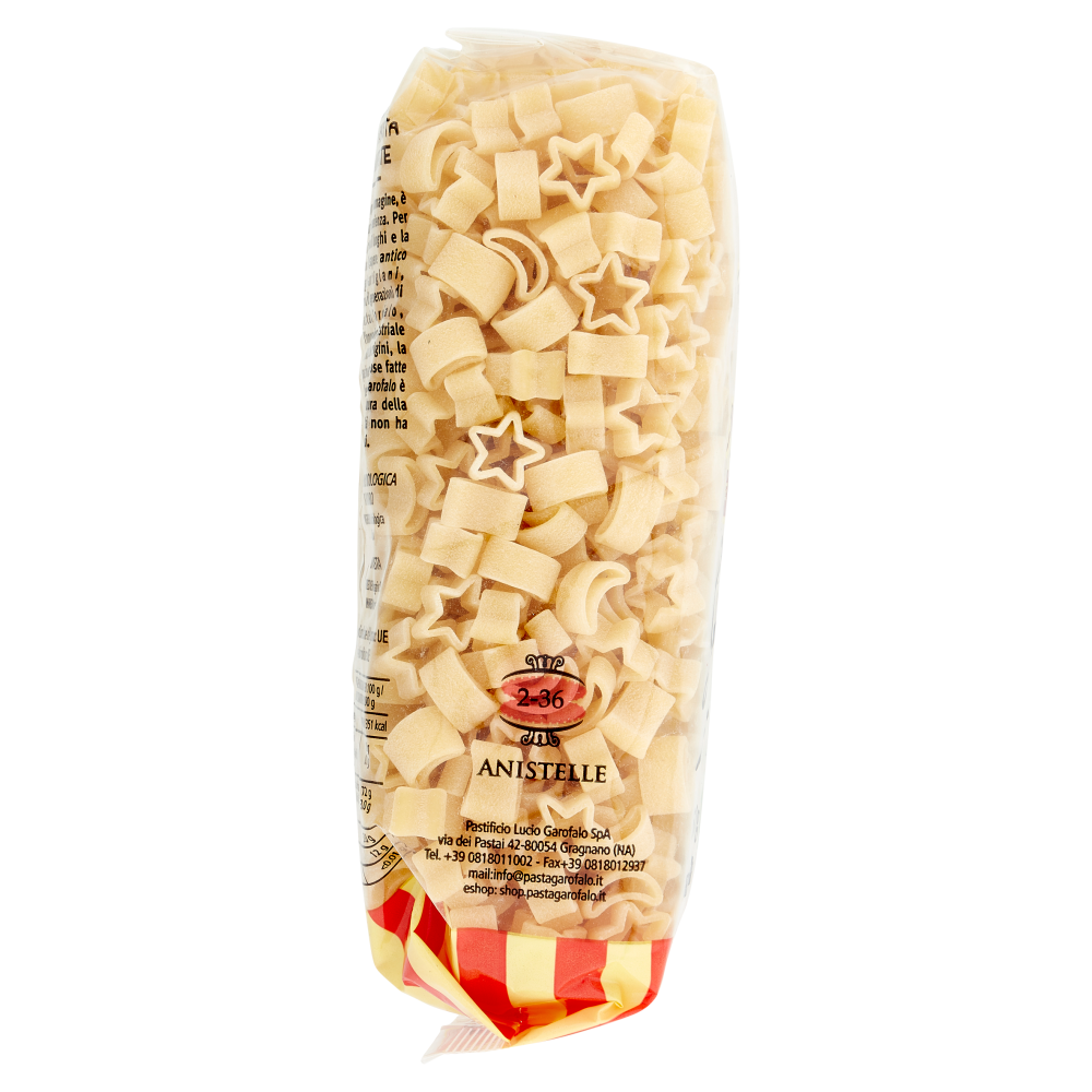 Garofalo La Giostra Dei Bambini Anistelle No. 2-36 Pasta di Semola Biologica di Grano Duro 500 g
