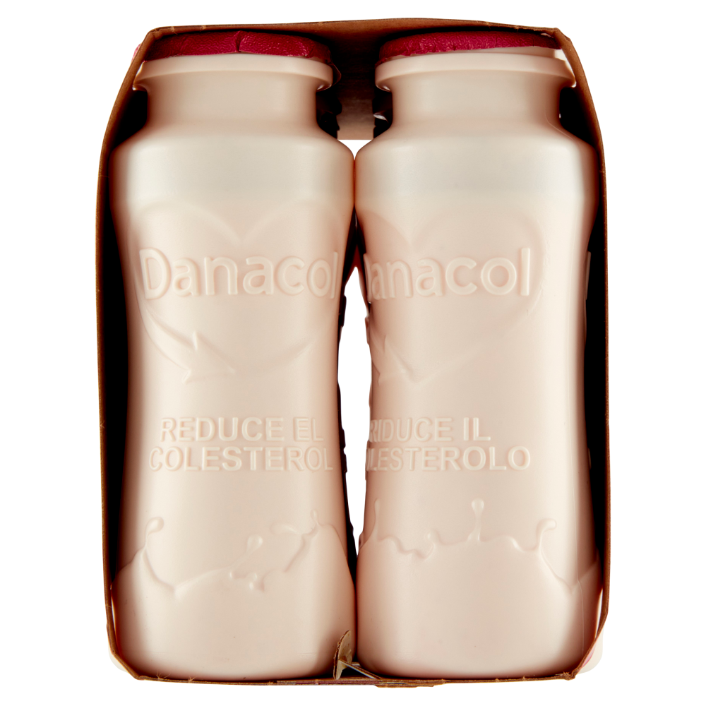 DANACOL Yogurt da bere, Riduce il Colesterolo grazie agli Steroli Vegetali, Frutti Rossi, 8x100g