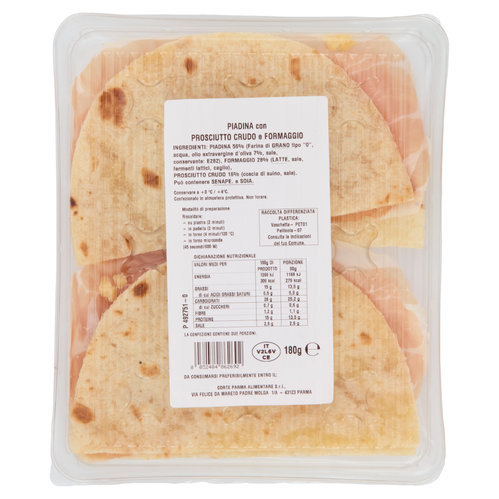 Amoretti Piadina Crudo & formaggio 180 g