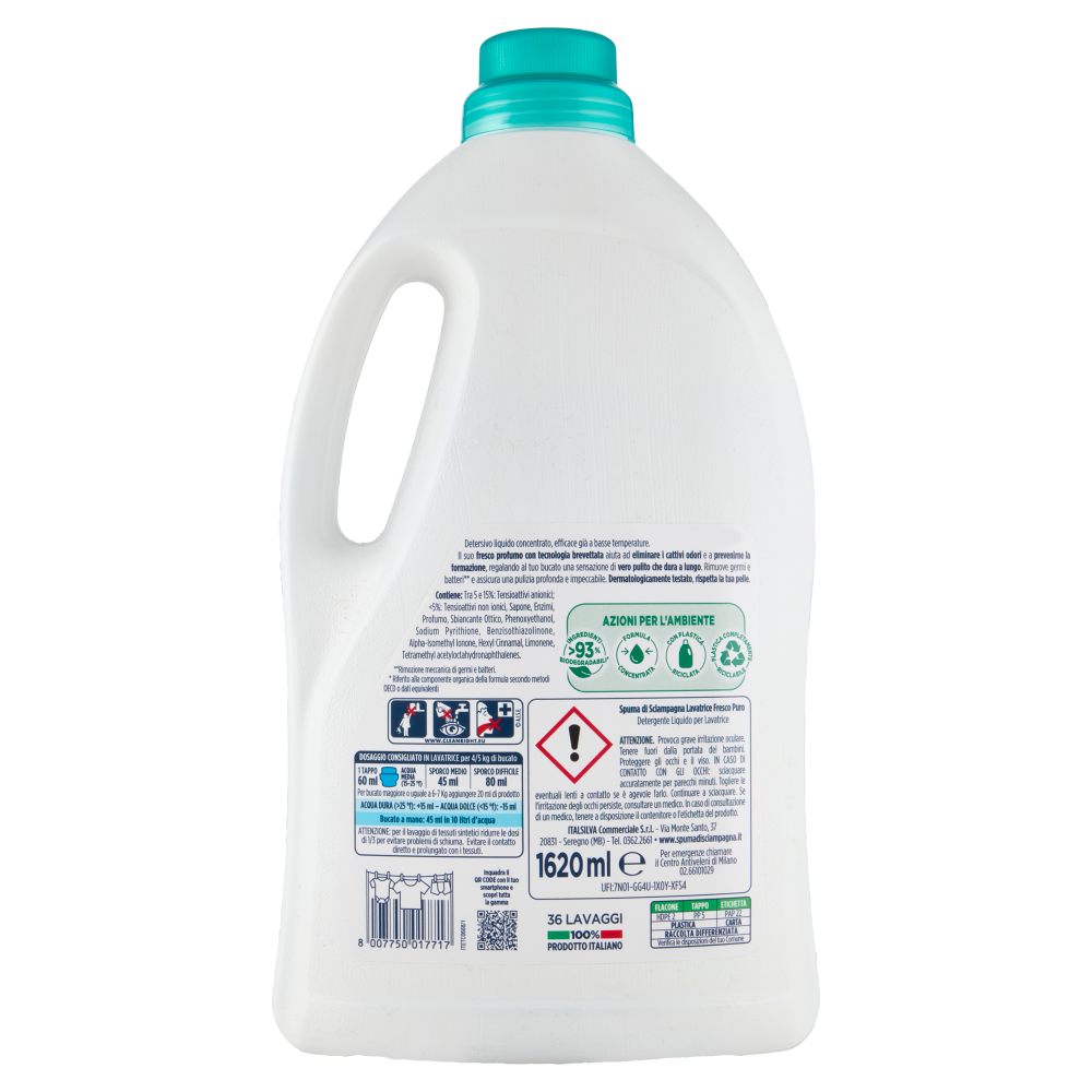 Spuma di Sciampagna Lavatrice Fresco puro 1620 ml