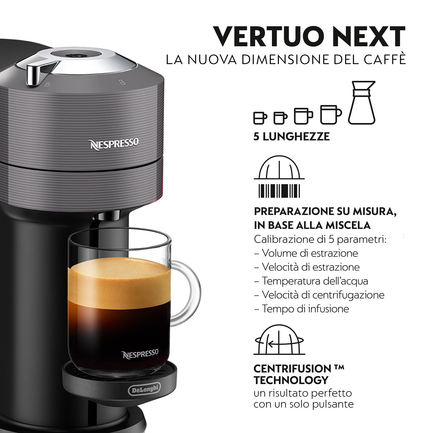 Macchina caffè De Longhi Nespresso Vertuo Next