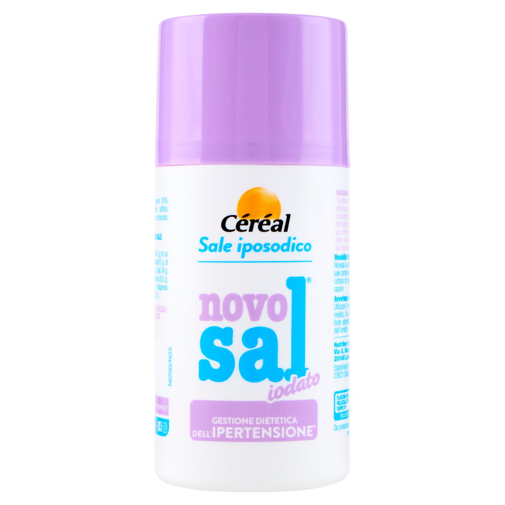 C&eacute;r&eacute;al Novosal Sale iposodico iodato da cucina, gestione dietetica dell'ipertensione - 200 g