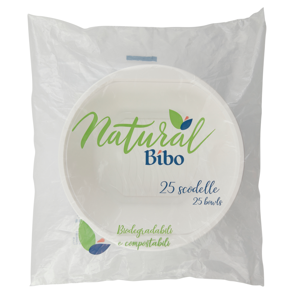 Natural Bibo scodelle Biodegradabili e compostabili 500 cc 25 pz