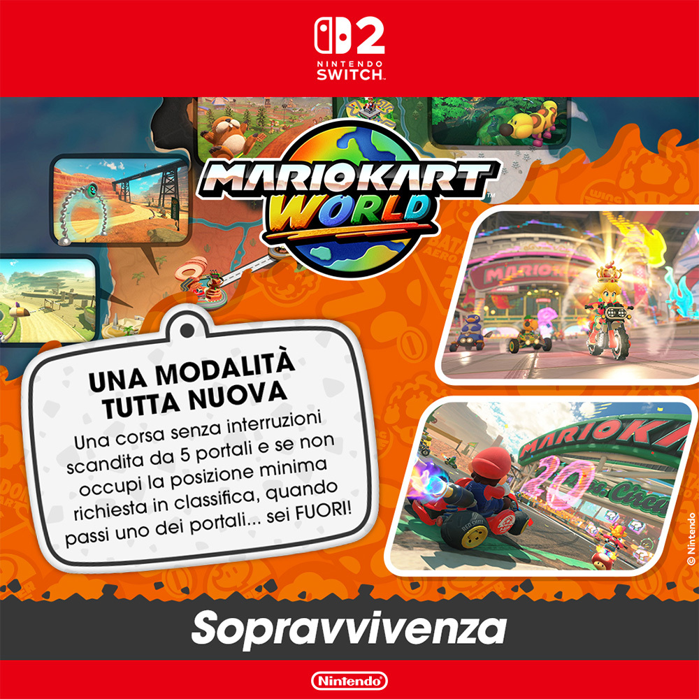 Nintendo Mario Kart World Switch 2 Standard Cinese semplificato, Cinese tradizionale, Tedesca, DUT, Inglese, ESP, Francese, ITA, Giapponese, Coreano, Portoghese, Russo Nintendo Switch 2