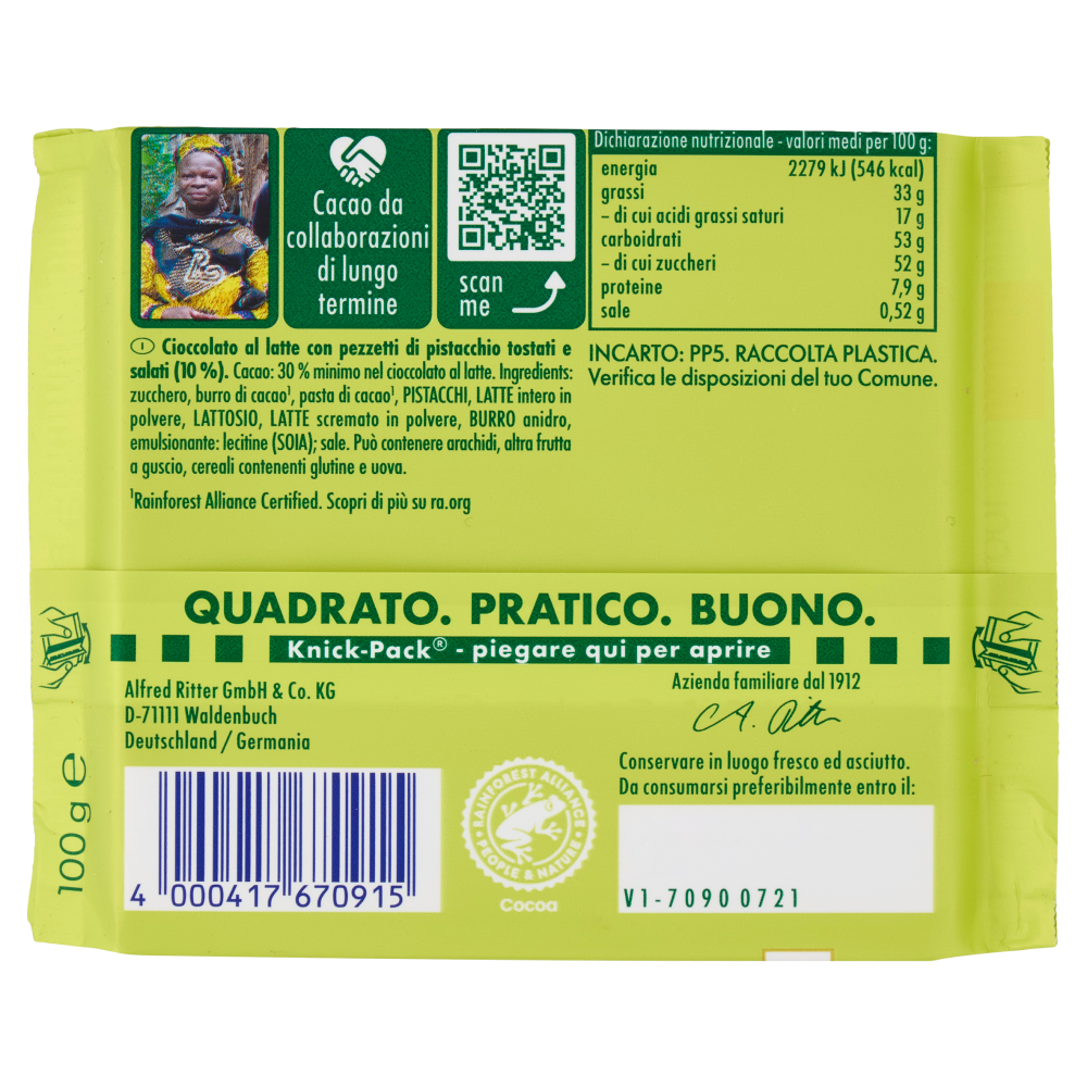 Ritter Sport Special Nuts Pistacchio 100 g