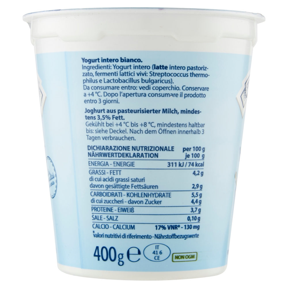 Sterzing Vipiteno Yogurt intero Bianco 400 g