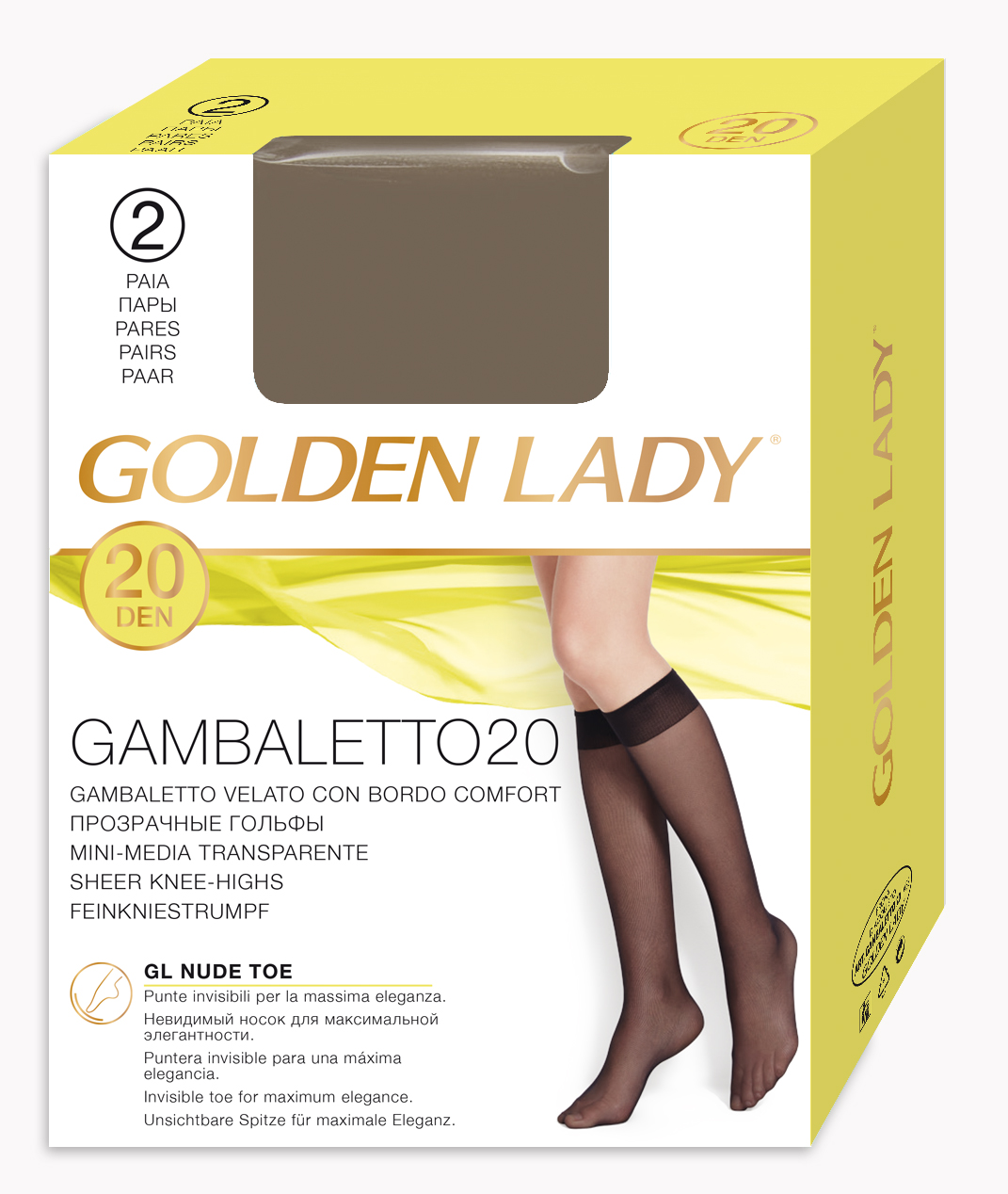 Golden Lady Gambaletto velato 20 Den castoro 2 paia