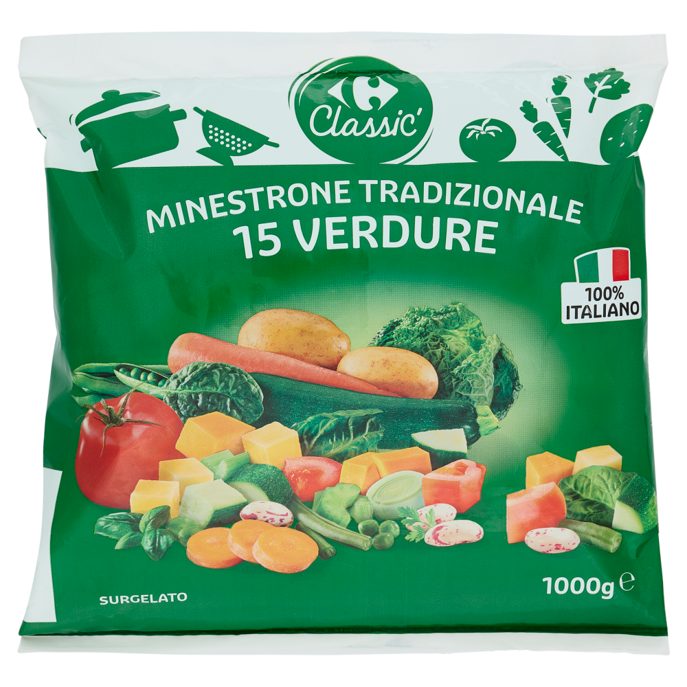 Carrefour Classic Minestrone Tradizionale 15 Verdure Surgelato 1000 g