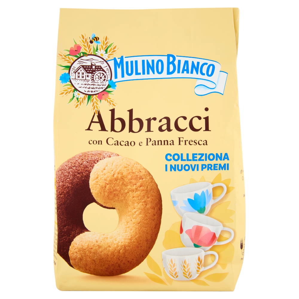 Mulino Bianco Abbracci Biscotti con Cacao e Panna Fresca 350g