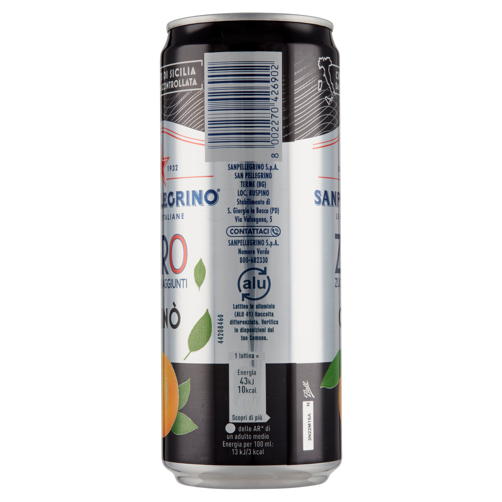 SANPELLEGRINO Chinò Zero Zuccheri Aggiunti, Lattina 33 cl